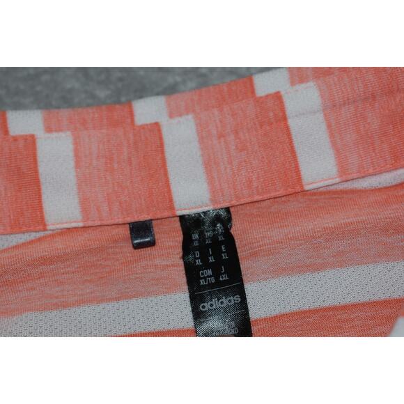 Adidas Golf Polo Shirt Mens Size XL Polyester Performance Pink Striped - Picture 4 of 6